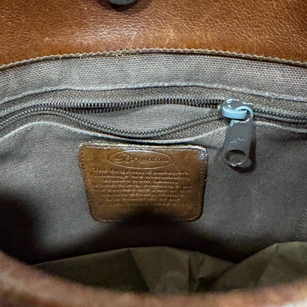 Brighton Caroline Brown Leather Shoulder Bag Tote - Picture 6 of 6